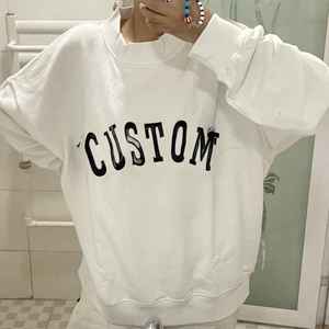Sudadera de invierno de manga larga con cuello alto de lana de felpa francesa personalizada, aparejos con letras bordadas, diseño de sarga, estilo universitario - Product Image 6