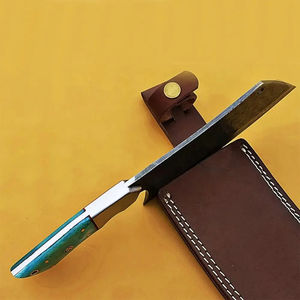 Couteau de chef Burraq DIY OEM fait main en acier Damas, multifonctionnel, motif goutte de pluie, avec étui en cuir, 10 pouces, pour usage en cuisine - Product Image 2