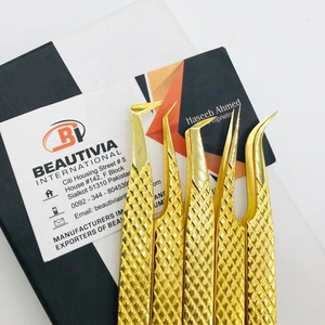 คีมหนีบขนตาปลอมชุบทอง24K แหนบปลายแหลมแบบมืออาชีพทำจากเหล็กญี่ปุ่น - Product Image 2