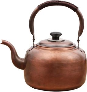 Tetera de cobre apta para estufa, ideal para usar con estufa de gas, que ofrece una ebullición segura y eficiente. - Product Image 5