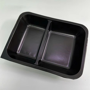 Petit ensemble de 2 barquettes transparentes en PET, barquettes pratiques et sans danger pour les aliments, adaptées pour l'emballage de nouilles, de sushis et de hamburgers à emporter - Product Image 1