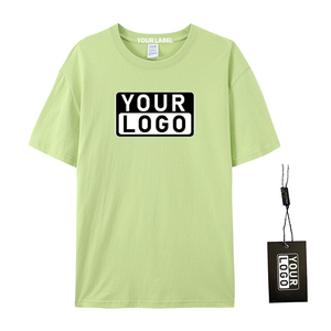 100% coton T-Shirt pour hommes haut vierge uni de haute qualité avec logo de marque personnalisé tissu tricoté à motif solide - Product Image 1