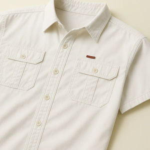 เสื้อเชิ๊ตลำลองสำหรับผู้ชายเสื้อเชิ๊ตผ้าถักแบบครึ่งแขนระบายอากาศ - Product Image 5