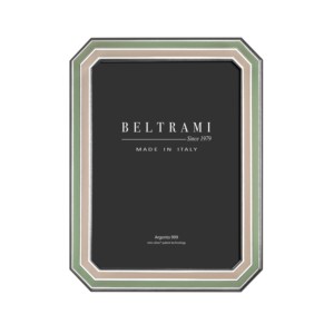Beltrami Handmade Silver Plated Elegant Photo <b>Frame</b> with Embossing Printing Rectangle Wood Structure <b>Wall</b> Mount Made in Italy - Product Image 1