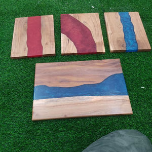 Nueva tabla de cortar y servir de madera con acabado Epoxi Topper de mesa de lujo para uso en el hogar, la cocina y el restaurante - Product Image 1