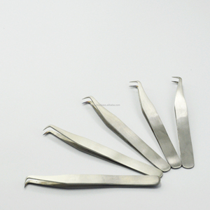 Pinzas de punta de fibra de pestañas de 5 piezas de alta calidad, pinzas de pestañas con logotipo personalizado, pinzas al por mayor para pestañas - Product Image 4