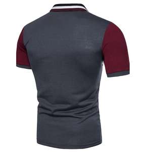 Chemise de golf pour hommes en gros, anti-rides, rayée, respirante, non tissée, design patchwork, logo personnalisé, vintage, manches courtes - Product Image 2