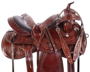 Selle de course de chevaux en cuir souple et légère de type anglais Western Saddle Accessoires d'équitation Export - Product Image 2