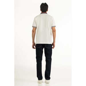 100% Algodón Tejido Antiarrugas, Corte Regular, Blanco MN-PSH-SS26-019, Alta Calidad, Bordado Oscuro, Sólido, Verano, Ajuste Delgado y Holgado - Product Image 2