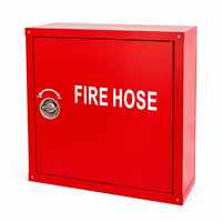 Armoire murale en acier inoxydable rouge pour système de dérouleur de tuyau d'incendie, facile à utiliser et à installer, personnalisable, ensemble complet pour