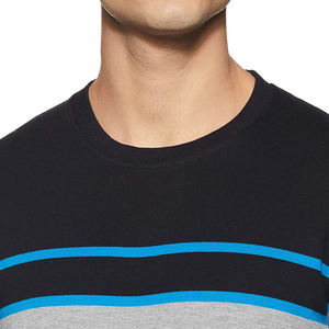 Suéter de punto a rayas para hombre, cuello redondo, corte regular, informal, para otoño, MOQ bajo, sudaderas para hombre en venta - Product Image 4