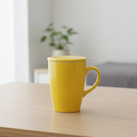 Mug à thé en porcelaine de haute qualité 3458984, nouveau design durable avec couvercle et infuseur, style nordique