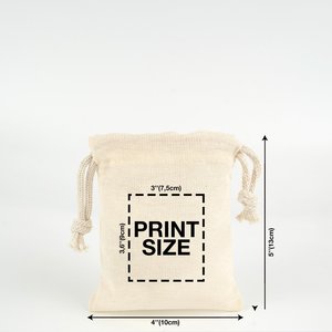 Pochette en tissu personnalisable 4 L x 5 H (10 cm x 13 cm) réutilisable pour l'emballage et la sérigraphie de montres, logo personnalisé pour les promotions - Product Image 1