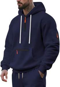 High Quality <b>Men's</b> <b>Fleece</b> Workout Athletic Long Sleeve <b>Quarter</b> <b>Zip</b> Pullover Hoodies Sweatshirt - Product Image 5