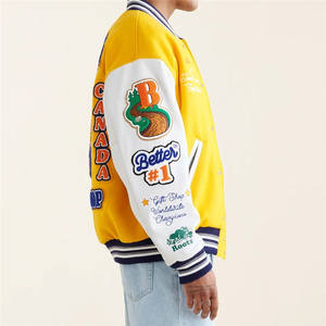 แจ็กเก็ตเลตเตอร์แมนสำหรับผู้ชาย, ใหม่ใช้ได้ทั้งชายและหญิงเสื้อแจ็คเก็ตบอมเบอร์ - Product Image 4