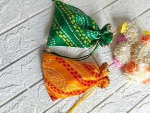 Shagun Bandhani hecho a mano duradero elegante joyería regalo embalaje Potli bolsas para bodas Año Nuevo día Ramadán Día de la madre - Product Image 3
