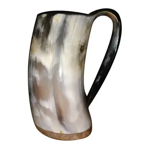 buffalo horn mug handmade with customized logo eco friendly buffalo and cow ox drinking horn mug wholesale price