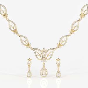 Lumia 14K Gold Wedding <b>Necklace</b> with Moissanite Diamond Elegant 14K Gold Wedding <b>Necklace</b> for Women - Product Image 1