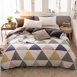 Design triangular impresso 100% algodão orgânico, tamanho da cama dupla gots certificado fabricante indiano
