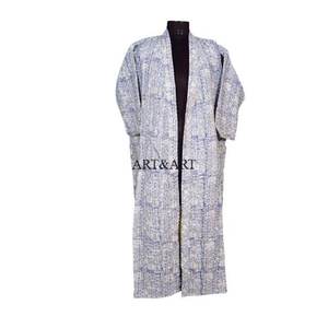 Robe Kimono Vintage Kantha Élégante, Robe de Nuit Longue pour Femme, Faite à la Main, Patchwork Traditionnel Indien, Couvre-vente d'été et d'hiver, Direct Usine - Product Image 2