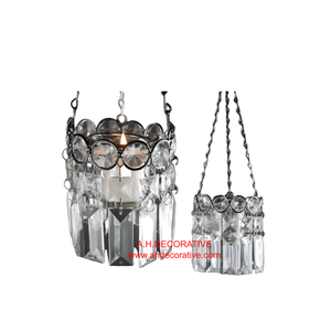 Hot Classic Metal Crystal Diamond <b>Beaded</b> T Light Candle Holder with Handle Wedding & Christmas Decorative Handmade Candle Holder - Product Image 4