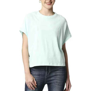 Camisetas de talla grande para mujer, Camiseta de algodón con Logo personalizado - Product Image 1