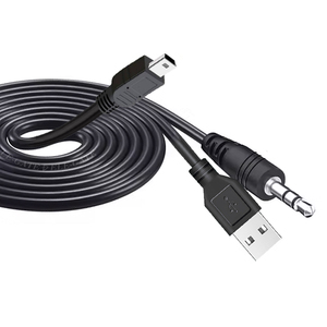 Cable Mini USB (V3) a USB y Jack de 3.5mm, Par Trenzado, 1.5m de Largo, con Cubierta de PVC y Blindaje Trenzado para Uso con Teléfonos Móviles - Product Image 3