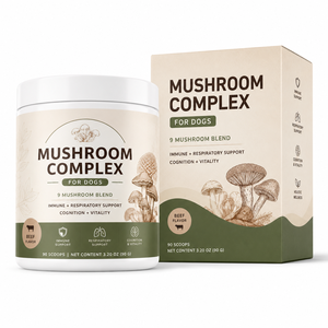 Complejo de Hongos Orgánicos de Marca Privada para Perros, Fórmula <span class=keywords><strong>Veterinaria</strong></span>, Defensa Respiratoria y Cognitiva para Mascotas, Polvo a Granel 3.2oz - Product Image 1