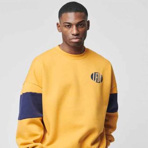 Sweat-shirt à col rond surdimensionné Pull en coton uni Logo imprimé Pull à broderie vierge pour hommes Sweat-shirt brodé avec logo personnalisé - Product Image 2