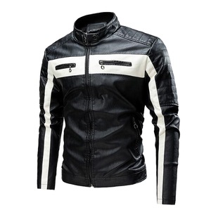 Veste de moto pour homme en cuir véritable de haute qualité, personnalisée, à capuche, mélange de laine PU, fermeture éclair, décontractée - Product Image 3
