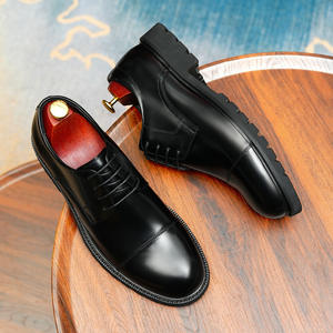 Chaussures Oxford en cuir de vachette pleine fleur avec talon amorti et design antidérapant, chaussures habillées pour hommes, chaussures en cuir - Product Image 5