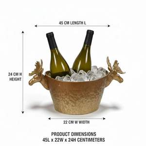 Seau à glace en aluminium de grande qualité à prix raisonnable, spacieux, pour bar, vin, champagne, refroidisseur de boissons, support de table pour fêtes - Product Image 4