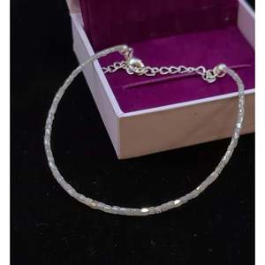 Bracelet en diamant blanc avec perles tubulaires facettées de 1,5 à 2,5 mm, bracelets et joncs 100 % naturels - Product Image 4