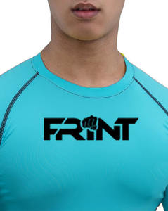 Chemise d'entraînement à compression à séchage rapide et demi-manches pour hommes Skinny Fit Spandex Long Rash Guard pour BJJ MMA Motif uni sublimé - Product Image 3
