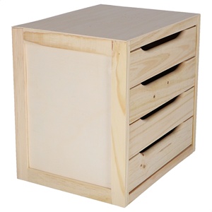 Cassettiera WELL HOME a 4 cassetti, finitura non verniciata, 39x30x37cm - Product Image 5