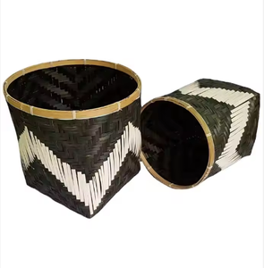 Cestas de bambú natural hechas a mano Viet Fargimex, elegantes artesanías de mimbre ecológicas para almacenamiento, recuerdo y decoración del hogar - Product Image 3