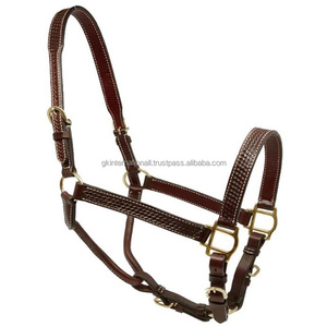 Comfortable Light Weight Custom Design Leather Horse <b>Halter</b> Fancy Stitched <b>Halter</b> With Strong Brass Hardware in 3 Variant Colors - Product Image 2