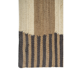 Tapis Kilim Rectangulaire Rayé Fait Main Nomadic Threads PDJT-738 en Jute et Chanvre Tissé Plat Ivoire pour Salon, Chambre et Couloir - Product Image 4