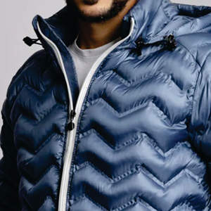 Chaqueta acolchada de burbuja regular personalizada para hombre, chaqueta transpirable de invierno con logotipo de Parche de goma de marca - Product Image 6