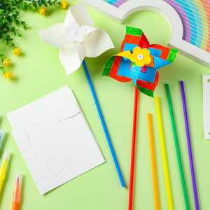 Kit Creativo per Girandole Fai-da-Te per Bambini con Carta Colorata e Materiali Sicuri Non Tossici Set Artistico Divertente - Product Image 5