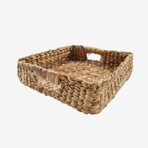 Natural Seagrass <b>Rattan</b> <b>Storage</b> Basket Cloths Art Desktop Cosmetics <b>Storage</b> <b>Box</b> Straw Container Woven Frame Money Saving <b>Box</b> - Product Image 2