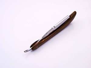 Customizable Stainless Steel Straight <b>Razor</b> with Rosewood Handle and Replaceable Blade - Product Image 5