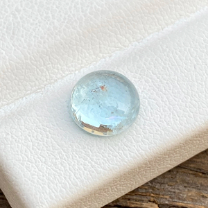 Hermosa PIEDRA DE cabujones de forma redonda de Aguamarina de Color superior Natural con buen brillo, piedras preciosas sueltas para hacer joyas de 2,12 quilates - Product Image 1