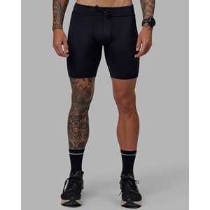 O.G. Pantalones Cortos de Ciclismo con Tirantes de 8 Pulgadas para Día de Carrera - Negros - Product Image 1