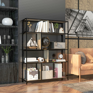 HOMCOM Estantería Industrial de 5 Niveles con Puerta de Metal, Madera y Acero, 120x30x161 cm, Negro y Gris - Product Image 2