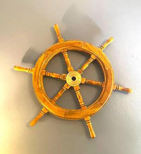 Una rueda de barco de madera para colgar en la pared, casco de barco, calidad náutica, la mejor rueda de barco náutico, decoración hecha a mano - Product Image 1
