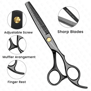 Tijeras de Adelgazamiento de Plasma Negras, Set de Tijeras para Cabello Hechas a Mano, Tijeras de Mezcla, Venta al por Mayor, Fabricante OEM - Product Image 3