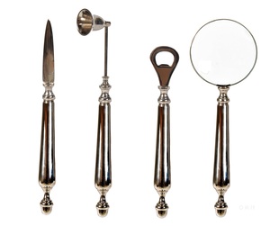 Ensemble de 4 loupe, ouvre-lettre, ouvre-bouteille et éteignoir à bougie, design côtier, en aluminium léger, pour table, 9,5Lx9,5Wx33,7H cm - Product Image 2