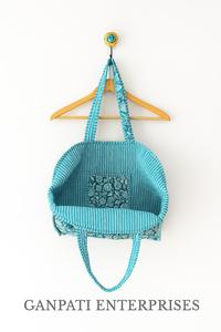 กระเป๋าสะพายไหล่สำหรับผู้หญิงพิมพ์ลายวินเทจทำจากผ้าฝ้ายทำมือ300ผ้า GSM น้ำหนักเบาซักได้มีสไตล์ - Product Image 3