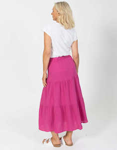 กระโปรงแม็กซี่ทรงเอไลน์สีสันตามสั่งสำหรับฤดูร้อน เอวธรรมชาติ ไซส์พลัสสำหรับผู้หญิง ผ้าฝ้าย 100% ระบายอากาศได้ดี เป็นมิตรกับสิ่งแวดล้อม ทันสมัย - Product Image 5